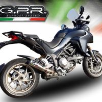 Exhaust compatible with Ducati Multistrada 1260 2018-2020, M3 Titanium Natural, Slip-on exhaust including removable db killer and link pipe, EPA-compliant 