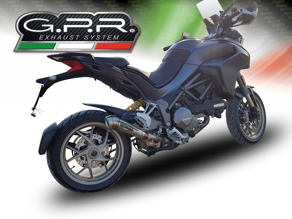 Exhaust compatible with Ducati Multistrada 1260 2018-2020, Powercone Evo, Slip-on exhaust including removable db killer and link pipe, EPA-compliant 