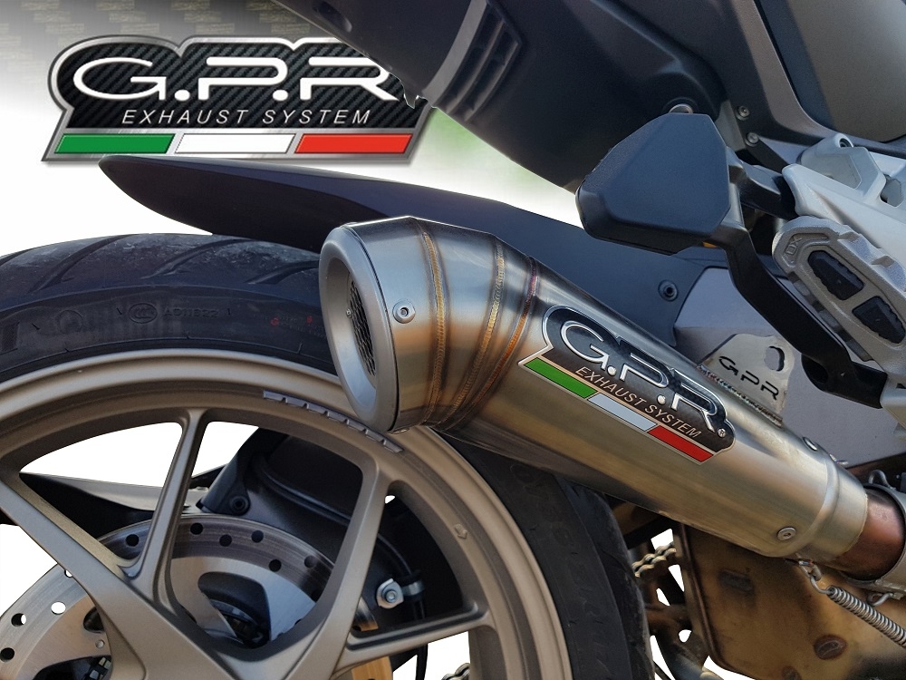 Exhaust compatible with Ducati Multistrada 1260 2018-2020, Powercone Evo, Slip-on exhaust including removable db killer and link pipe, EPA-compliant 