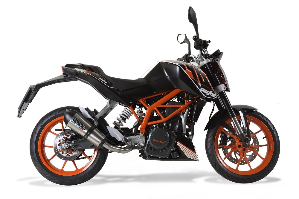 Exhaust compatible with Ktm 390 DUKE 2013-2016, Gpe Ann. titanium, Slip-on exhaust including link pipe 