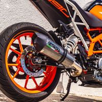 Exhaust compatible with Ktm 250 Duke 2017-2020, GP Evo4 Poppy, Slip-on exhaust including removable db killer and link pipe 