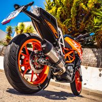 Exhaust compatible with Ktm 250 Duke 2017-2020, GP Evo4 Poppy, Slip-on exhaust including removable db killer and link pipe 