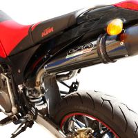 Exhaust compatible with Ktm Duke II 2000-2006, Furore Nero, Dual slip-on including removable db killers and link pipes 