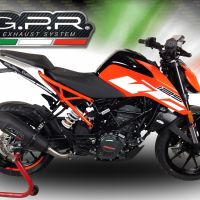 Exhaust compatible with Ktm 390 DUKE 2017-2020, GP Evo4 Black Titanium, Slip-on exhaust including removable db killer and link pipe 
