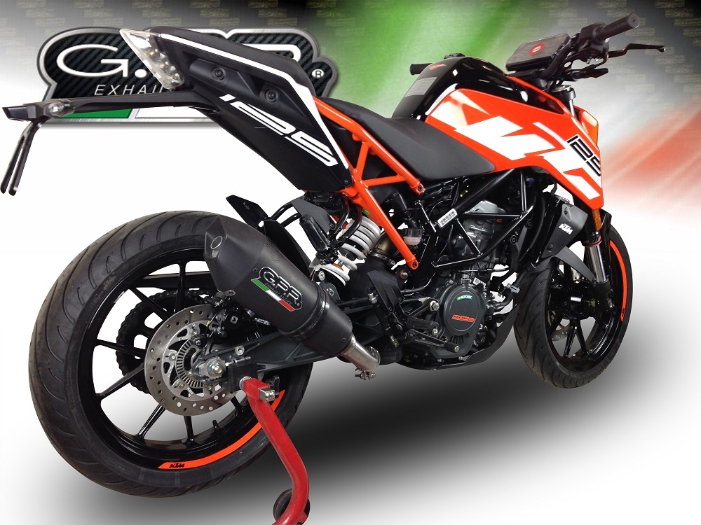 Exhaust compatible with Ktm 390 DUKE 2017-2020, GP Evo4 Black Titanium, Slip-on exhaust including removable db killer and link pipe 