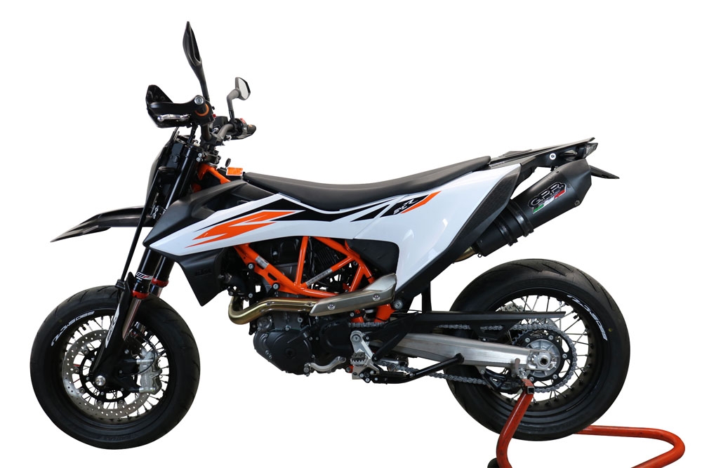GPR exhaust compatible with  Ktm 690 Enduro R  2021-2024, New Grand Prix Evo Black Titanium, Slip-on exhaust including removable db killer, link pipe and catalyst,  EPA-compliant 