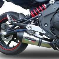 Exhaust compatible with Cf Moto Nk 650 2012-2016, Gpe Ann. titanium, Slip-on exhaust including removable db killer and link pipe 