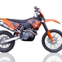 Exhaust compatible with Ktm EXCR 530 2007-2011, Gpe Ann. titanium, Slip-on exhaust including removable db killer and link pipe 
