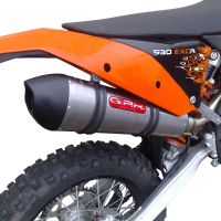 Exhaust compatible with Ktm EXCR 530 2007-2011, Gpe Ann. titanium, Slip-on exhaust including removable db killer and link pipe 
