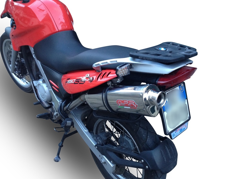 Exhaust compatible with Bmw F650GS 2004-2013, Trioval, Slip-on exhaust including removable db killer and link pipe, EPA-compliant 