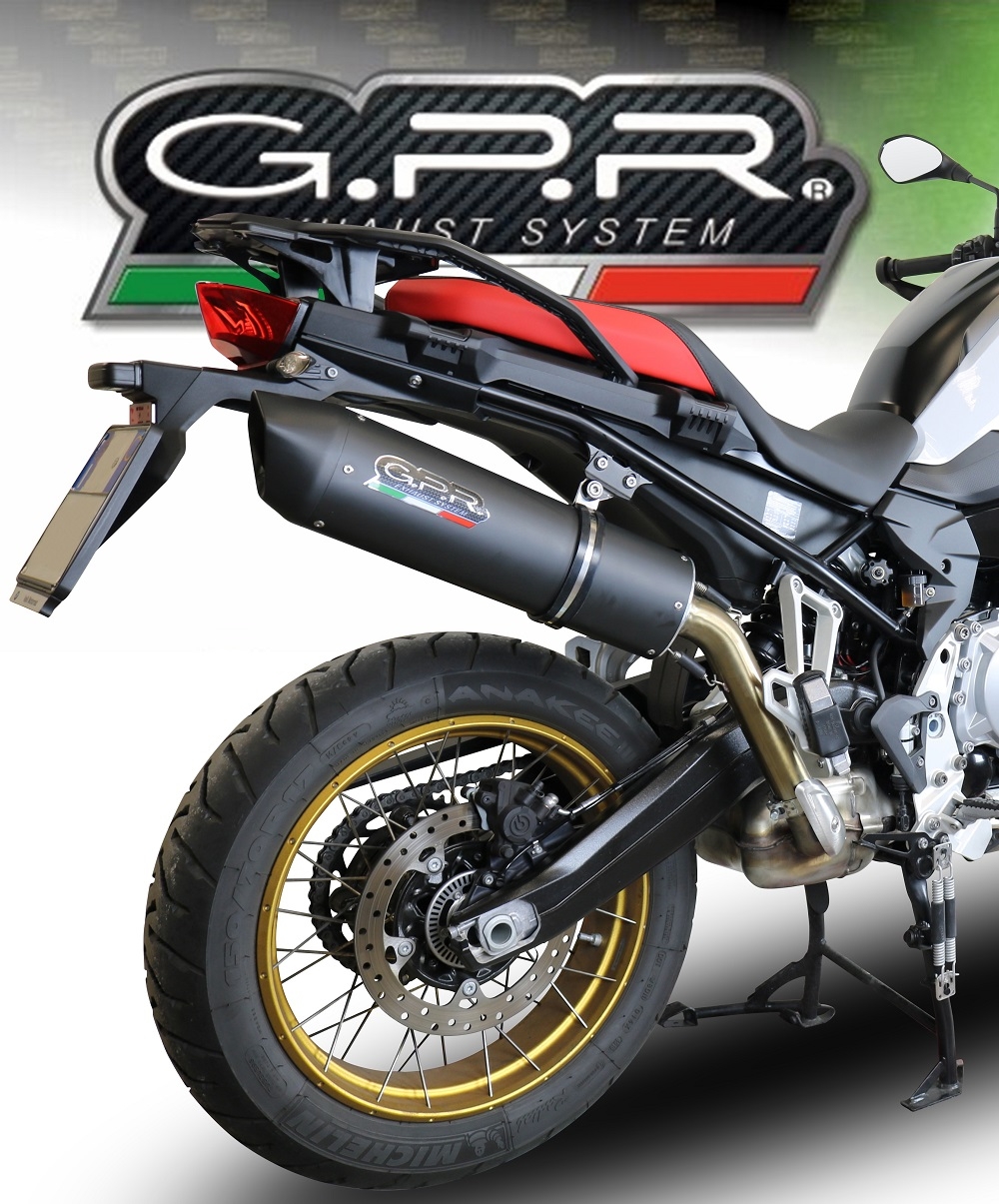 Exhaust compatible with Bmw F750GS 2021-2024, Furore Evo4 Nero, Slip-on exhaust including removable db killer and link pipe, EPA-compliant 