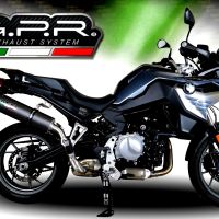 Exhaust compatible with Bmw F750GS 2021-2024, Furore Evo4 Nero, Slip-on exhaust including removable db killer and link pipe, EPA-compliant 