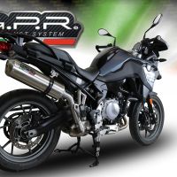 Exhaust compatible with Bmw F750GS 2018-2020, Satinox, Slip-on exhaust including removable db killer and link pipe, EPA-compliant 