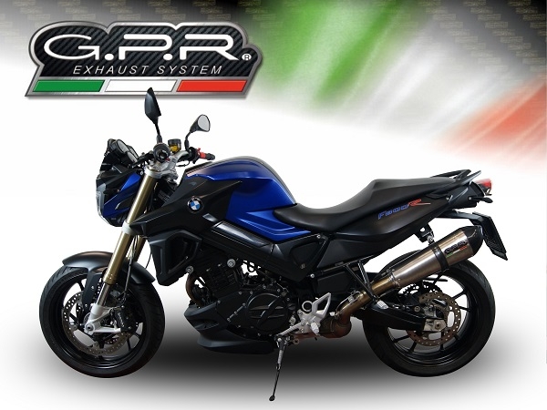Exhaust compatible with Bmw F800R 2017-2019, GP Evo4 Titanium, Slip-on exhaust including removable db killer and link pipe 