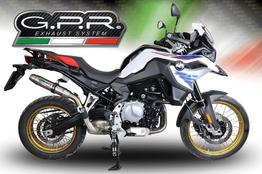 Exhaust compatible with Bmw F850GS - Adventure 2018-2020, Deeptone Inox, Slip-on exhaust including removable db killer and link pipe, EPA-compliant 