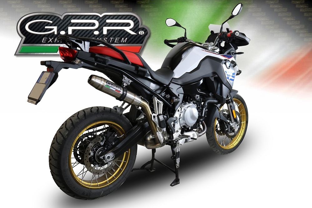 Exhaust compatible with Bmw F850GS - Adventure 2018-2020, Deeptone Inox, Slip-on exhaust including removable db killer and link pipe, EPA-compliant 