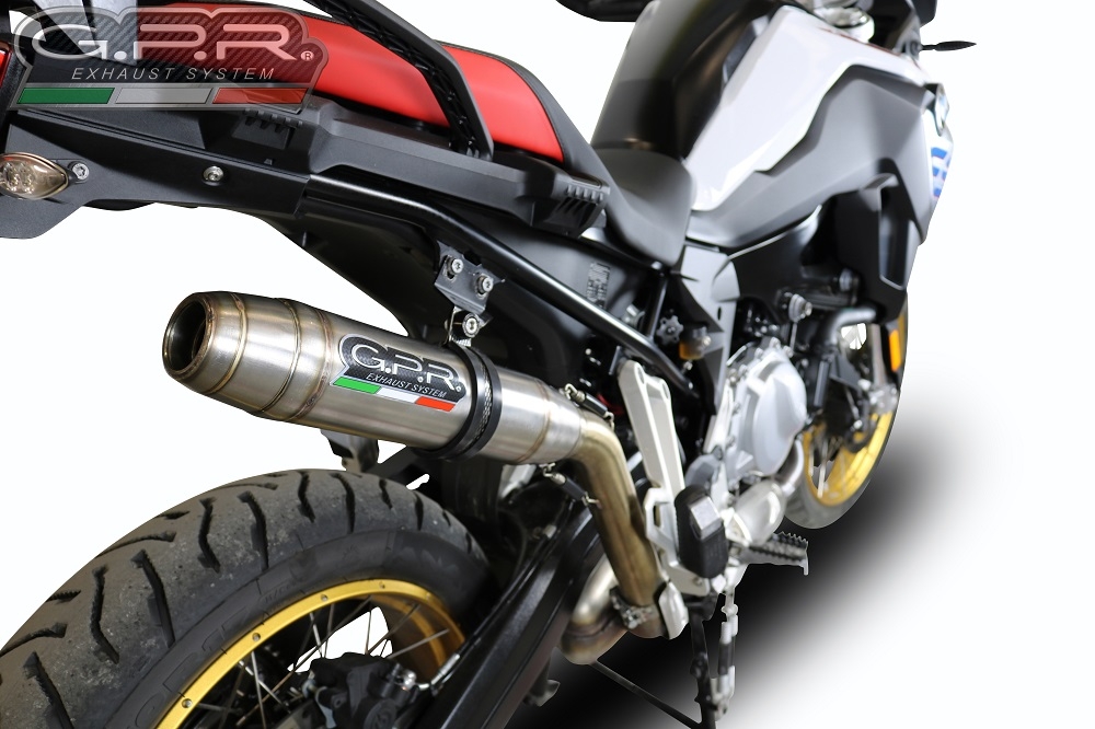 Exhaust compatible with Bmw F850GS - Adventure 2018-2020, Deeptone Inox, Slip-on exhaust including removable db killer and link pipe, EPA-compliant 