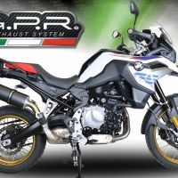 Exhaust compatible with Bmw F 900 Gs Adventure 2024-2025, Furore Evo4 Nero, Slip-on exhaust including removable db killer and link pipe, EPA-compliant 