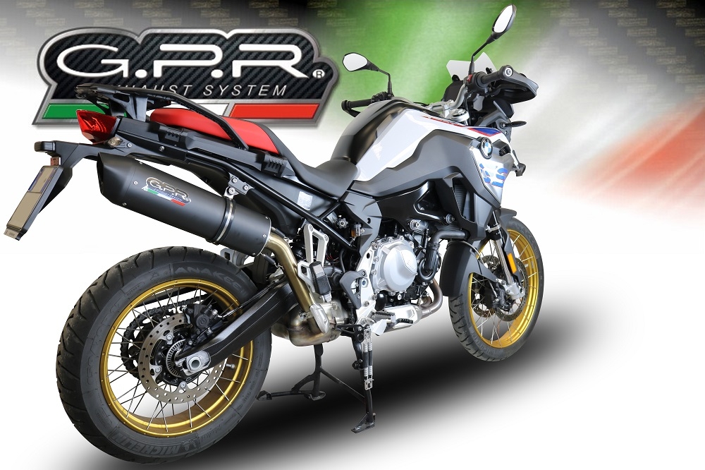 Exhaust compatible with Bmw F 900 Gs Adventure 2024-2025, Furore Evo4 Nero, Slip-on exhaust including removable db killer and link pipe, EPA-compliant 