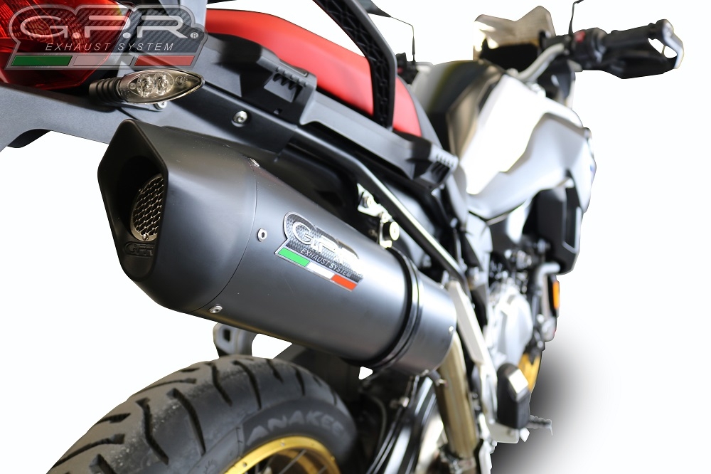 Exhaust compatible with Bmw F 900 Gs Adventure 2024-2025, Furore Evo4 Nero, Slip-on exhaust including removable db killer and link pipe, EPA-compliant 