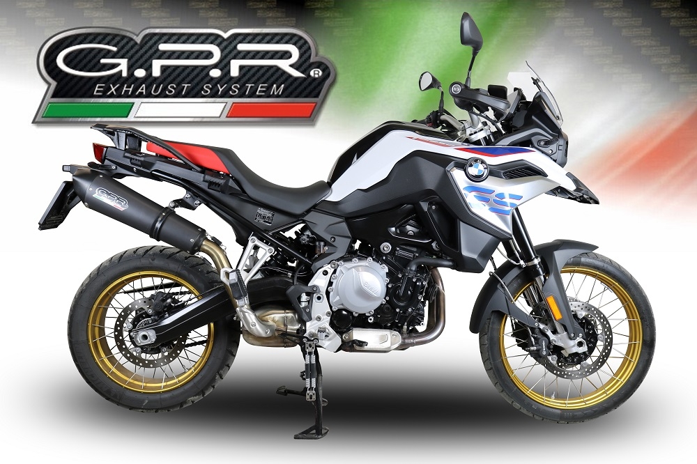 Exhaust compatible with Bmw F850GS - Adventure 2018-2020, GP Evo4 Black Titanium, Slip-on exhaust including removable db killer and link pipe 