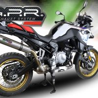 Exhaust compatible with Bmw F850GS - Adventure 2018-2020, M3 Inox , Slip-on exhaust including removable db killer and link pipe, EPA-compliant 