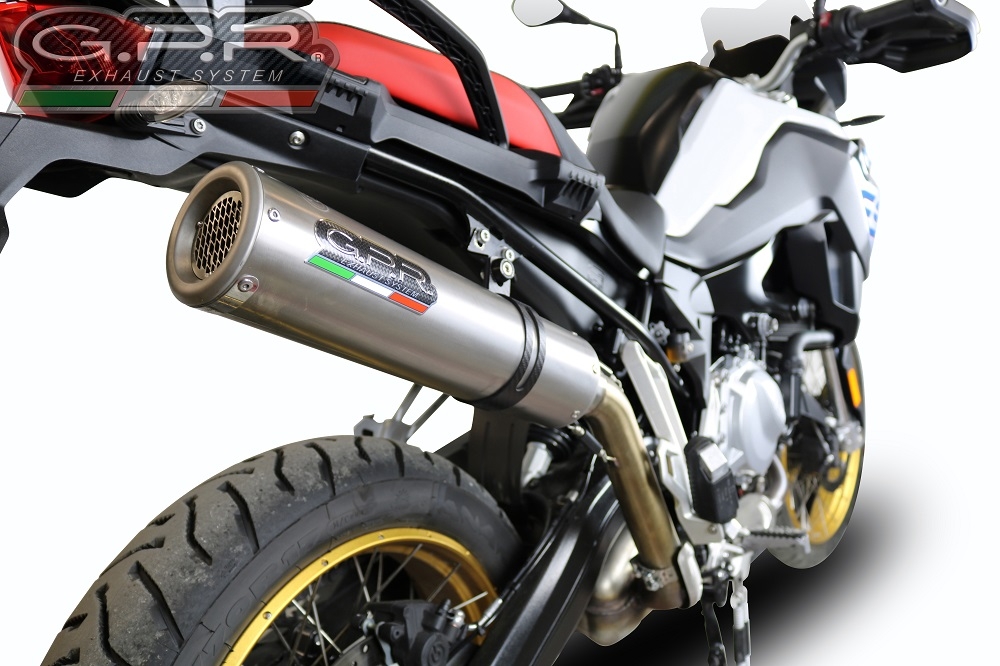 Exhaust compatible with Bmw F850GS - Adventure 2018-2020, M3 Inox , Slip-on exhaust including removable db killer and link pipe, EPA-compliant 