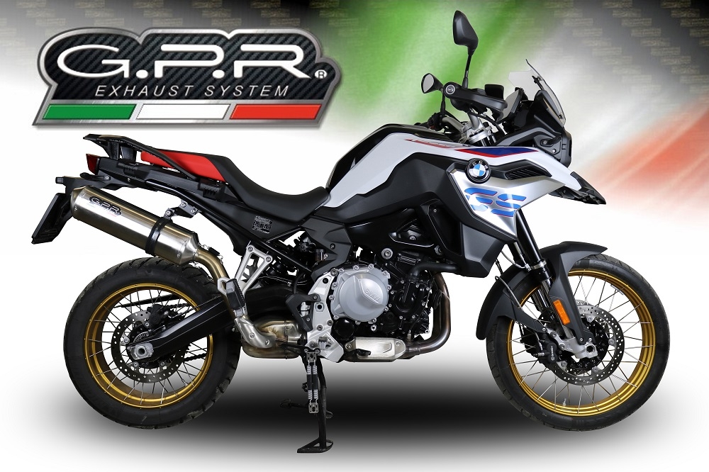 Exhaust compatible with Bmw F850GS - Adventure 2021-2024, Satinox , Slip-on exhaust including removable db killer and link pipe, EPA-compliant 