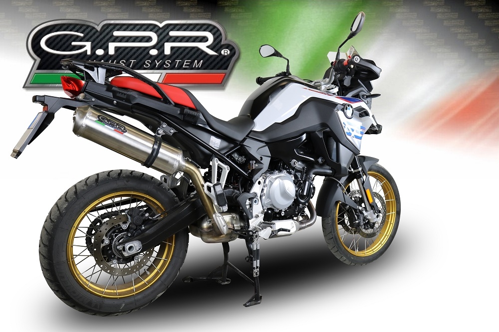 Exhaust compatible with Bmw F850GS - Adventure 2021-2024, Satinox , Slip-on exhaust including removable db killer and link pipe, EPA-compliant 