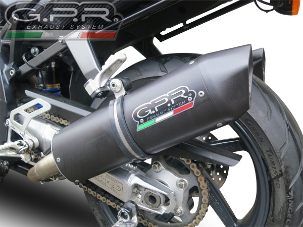 Exhaust compatible with Aprilia Sl - Falco 1000 2000-2004, Furore Nero, Dual slip-on including removable db killers and link pipes, EPA-compliant 