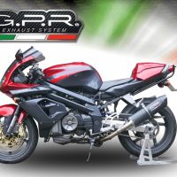 Exhaust compatible with Aprilia Sl - Falco 1000 2000-2004, Furore Nero, Dual slip-on including removable db killers and link pipes, EPA-compliant 
