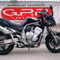 Exhaust compatible with Yamaha Fzs 1000 Fazer 2001-2005, Trioval, Slip-on exhaust including removable db killer and link pipe 
