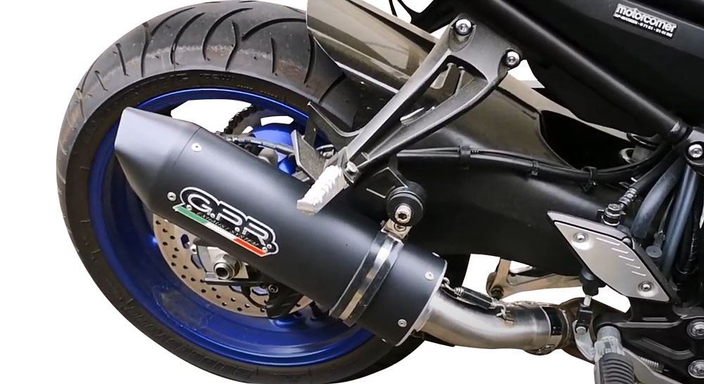 Exhaust compatible with Yamaha FZ-8 2010-2016, Furore Nero, Slip-on exhaust including removable db killer and link pipe 