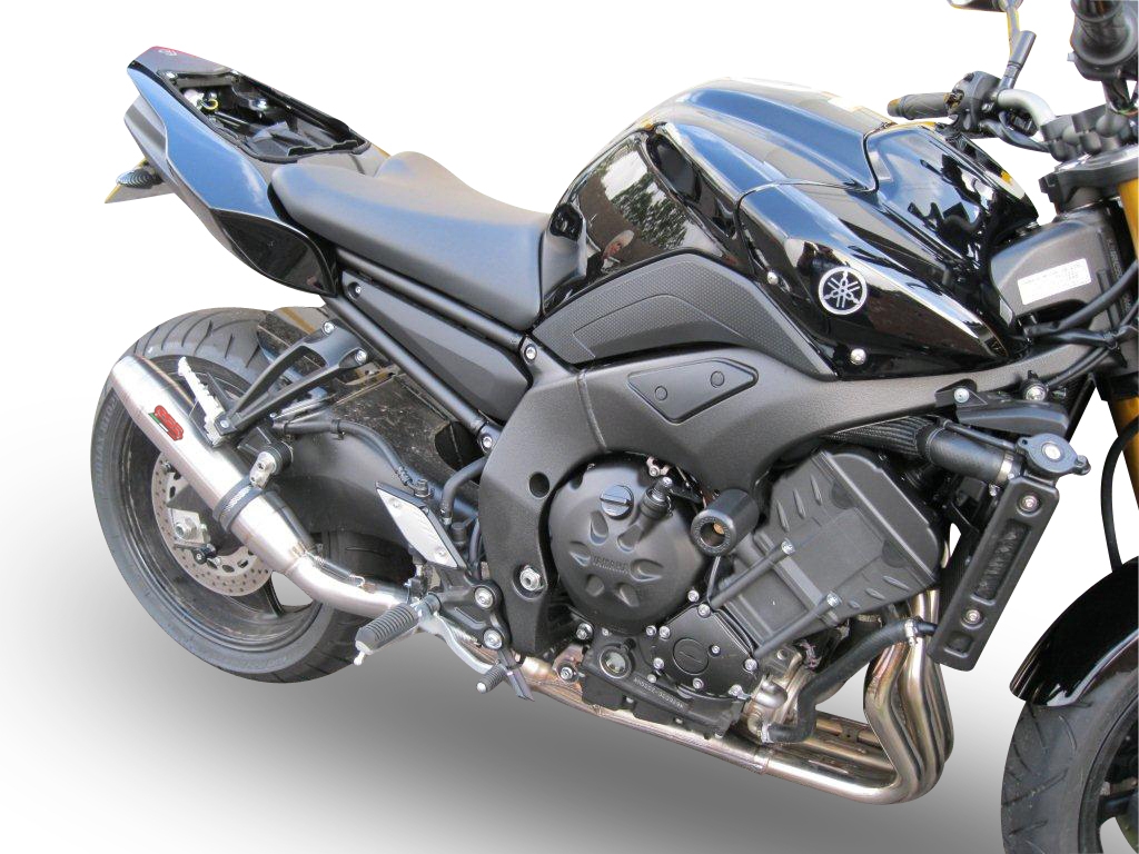 Exhaust compatible with Yamaha FZ-8 2010-2016, Deeptone Inox, Slip-on exhaust including removable db killer and link pipe 