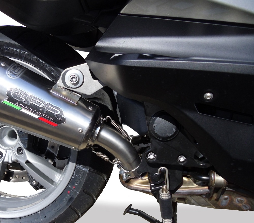 Exhaust compatible with Bmw C650GT 2012-2015, Gpe Ann. titanium, Slip-on exhaust including removable db killer and link pipe 