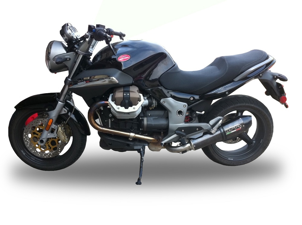Exhaust compatible with Moto Guzzi Breva 1200 2007-2012, Gpe Ann. Poppy, Slip-on exhaust including removable db killer and link pipe 