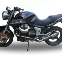 Exhaust compatible with Moto Guzzi Breva 1200 2007-2012, Gpe Ann. Poppy, Slip-on exhaust including removable db killer and link pipe 