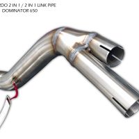Exhaust compatible with Honda Dominator NX650 1988-2001, Satinox , Mid-Full system exhaust including removable db killer 