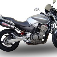 Exhaust compatible with Honda Hornet 900 CB900F 2002-2005, Gpe Ann. titanium, Dual slip-on including removable db killers and link pipes 