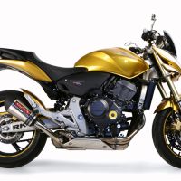 Exhaust compatible with Honda CB600F Hornet 2007-2014, Gpe Ann. titanium, Slip-on exhaust including removable db killer and link pipe 