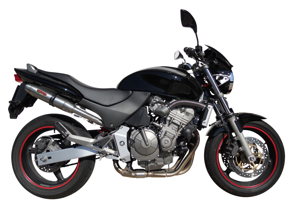 Exhaust compatible with Honda CB600F Hornet 1998-2002, Deeptone Inox, Slip-on exhaust including removable db killer and link pipe, EPA-compliant 
