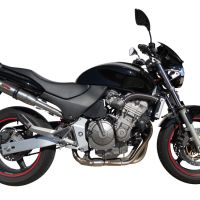 Exhaust compatible with Honda CB600F Hornet 1998-2002, Deeptone Inox, Slip-on exhaust including removable db killer and link pipe, EPA-compliant 