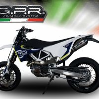 Exhaust compatible with Husqvarna Enduro 701 2017-2020, Gpe Ann. Titanium, Slip-on exhaust including link pipe and removable db killer 