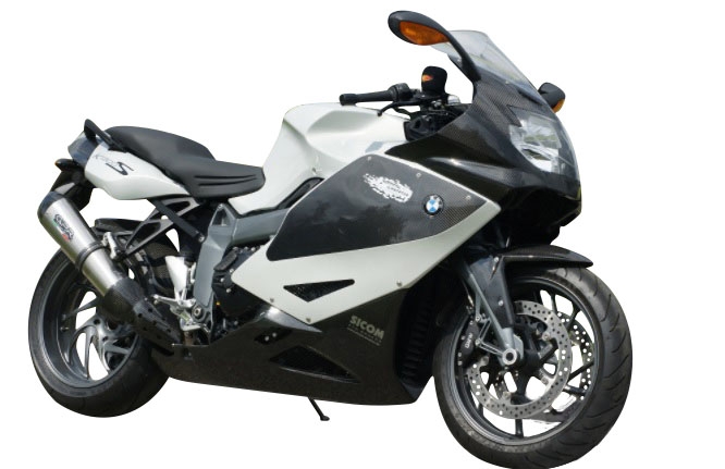 Exhaust compatible with Bmw K1200S K1200R 2004-2008, Gpe Ann. titanium, Slip-on exhaust including removable db killer and link pipe 