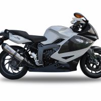 Exhaust compatible with Bmw K1300S K1300R 2009-2014, Gpe Ann. titanium, Slip-on exhaust including removable db killer and link pipe 