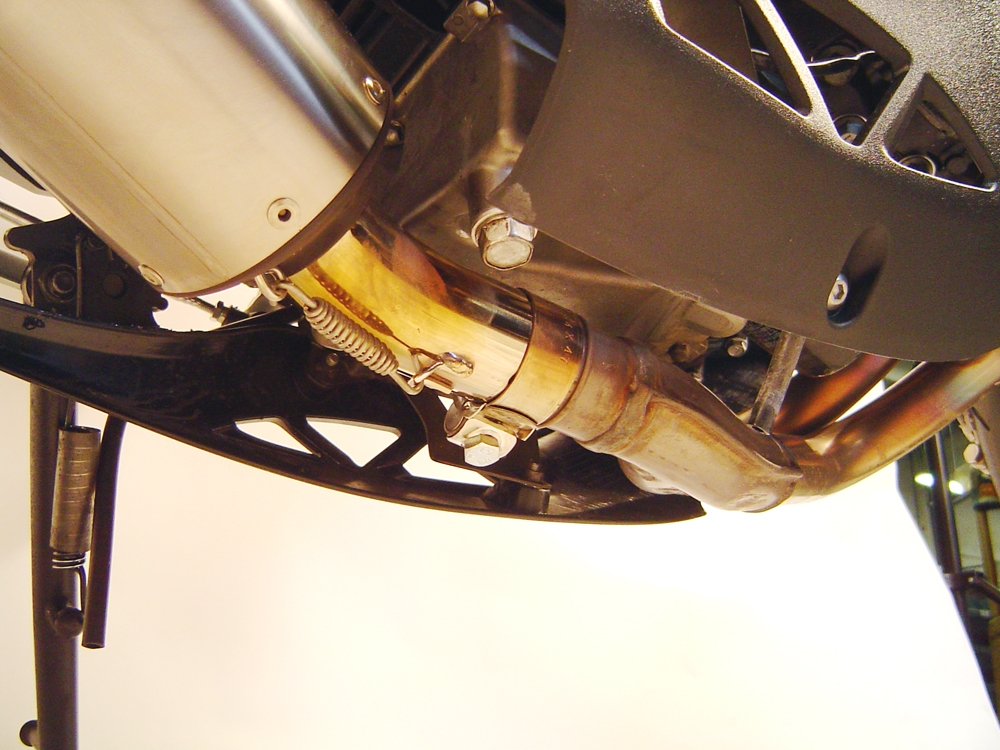 Exhaust compatible with Kawasaki NINJA 650 R 2006-2011, Albus Ceramic, Slip-on exhaust including removable db killer and link pipe, EPA-compliant 