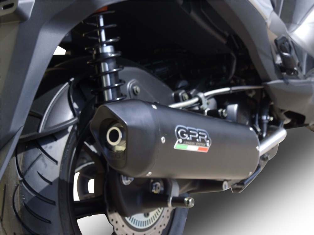 Exhaust compatible with Hyosung Comet 650 Gt - R 2004-2016, Furore Nero, Bolt-on silencer including removable db killer, EPA-compliant 