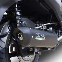Exhaust compatible with Hyosung Comet 650 Gt - R 2004-2016, Furore Nero, Bolt-on silencer including removable db killer, EPA-compliant 