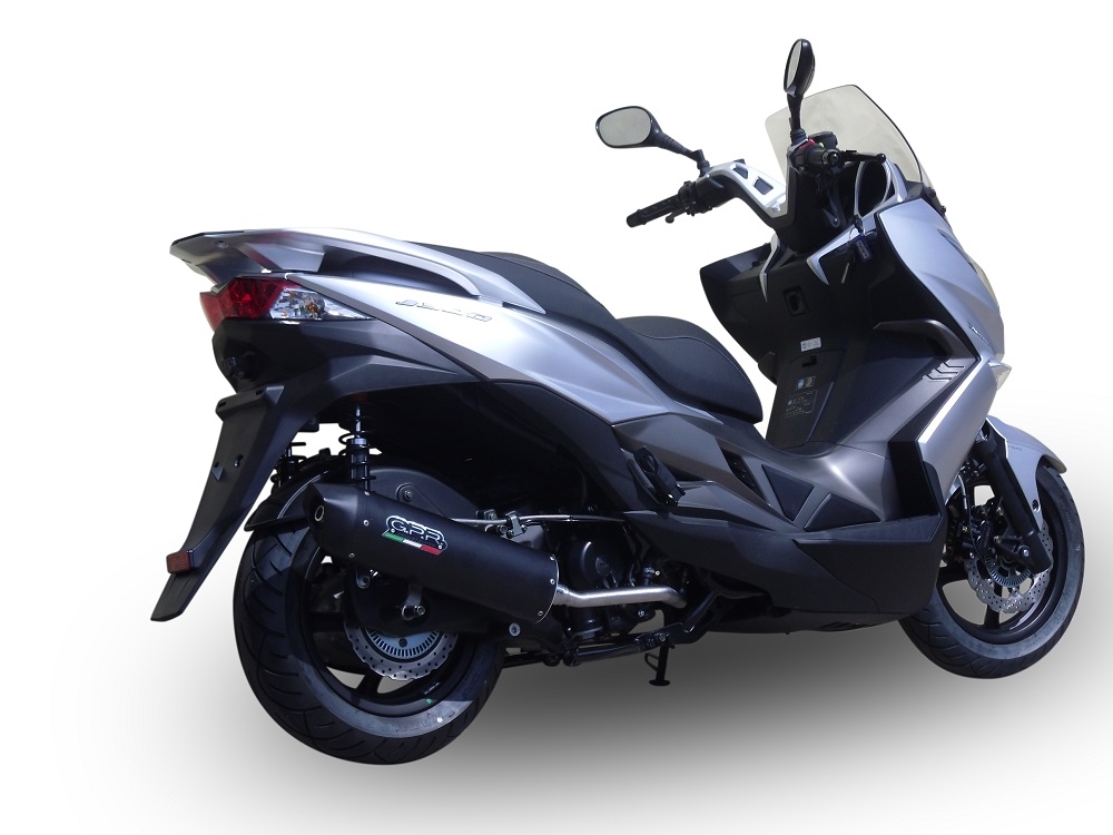 Exhaust compatible with Hyosung Comet 650 Gt - R 2004-2016, Furore Nero, Bolt-on silencer including removable db killer, EPA-compliant 