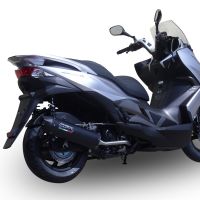 Exhaust compatible with Hyosung Comet 650 Gt - R 2004-2016, Furore Nero, Bolt-on silencer including removable db killer, EPA-compliant 